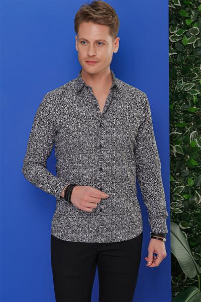 G 1541 Slim Fit Siyah Klasik Gömlek