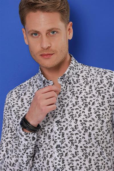 G 1546 Slim Fit Beyaz Klasik Gömlek
