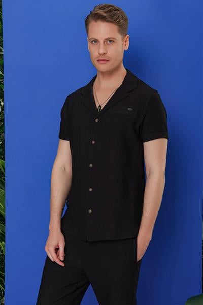 G 1549 Slim Fit Siyah Klasik Gömlek