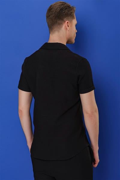 G 1549 Slim Fit Siyah Klasik Gömlek
