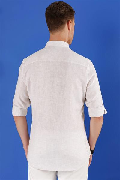 G 1555 Slim Fit Taş Klasik Gömlek