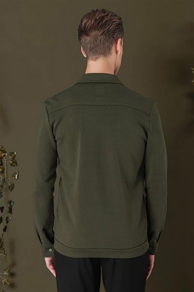 G 1562 Slim Fit Haki Klasik Gömlek