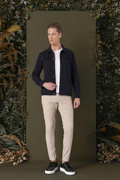 G 1562 Slim Fit Lacivert Klasik Gömlek