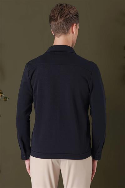 G 1562 Slim Fit Lacivert Klasik Gömlek