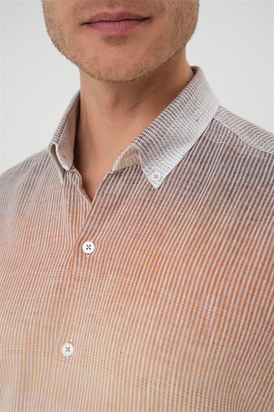 G 1575 Slim Fit Bej Klasik Gömlek