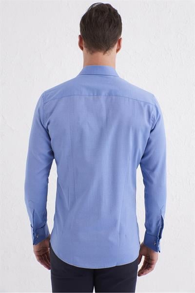 GK 583 Slim Fit Mavi Klasik Gömlek