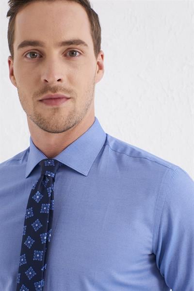 GK 583 Slim Fit Mavi Klasik Gömlek