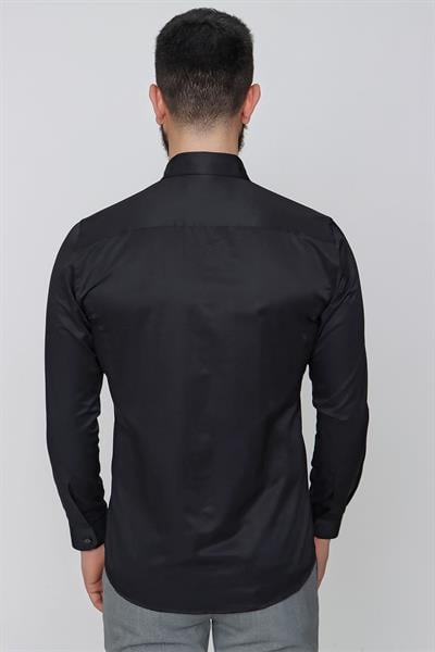 GK 634 Siyah Klasik Gömlek