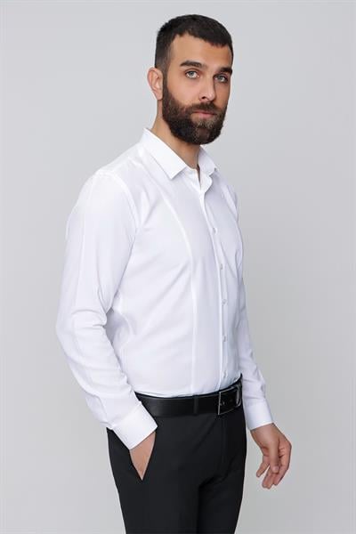 GK 635 Beyaz Klasik Gömlek