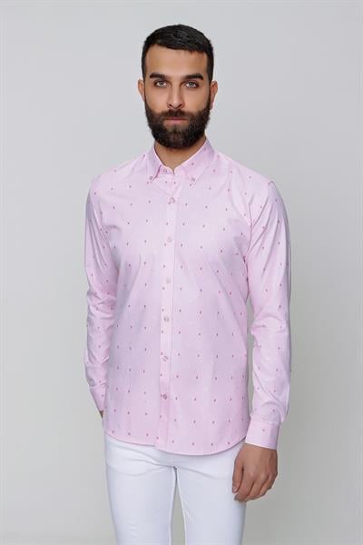 GK 643 Pembe Klasik Gömlek