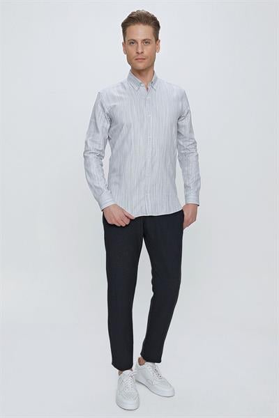 GK 661 Slim Fit Beyaz Klasik Gömlek