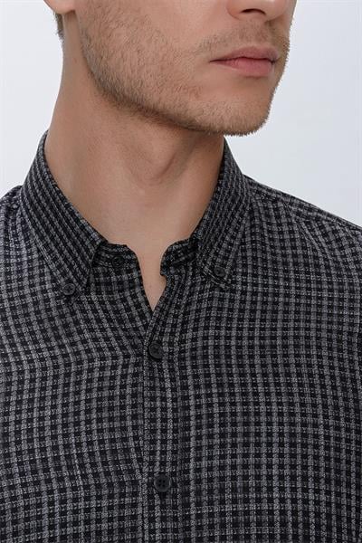 GK 662 Slim Fit Siyah Klasik Gömlek
