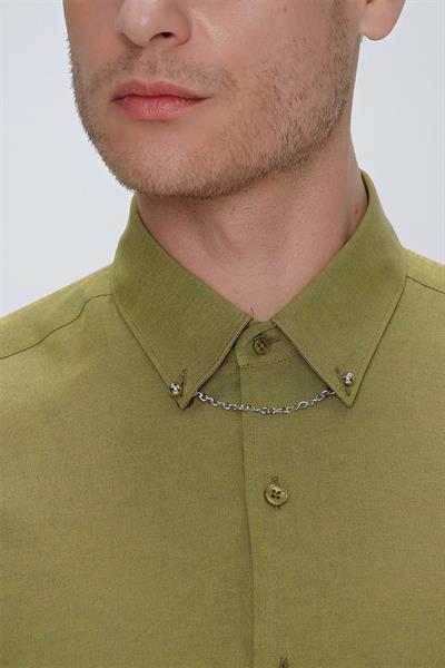 GK 664 Slim Fit Hardal Klasik Gömlek