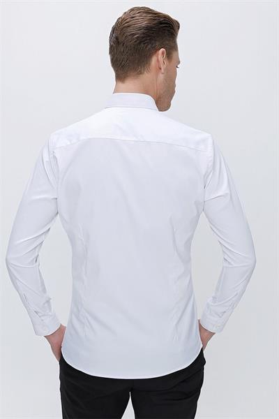 GK 666 Slim Fit Beyaz Klasik Gömlek