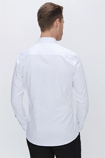 GK 669 Slim Fit Beyaz Klasik Gömlek