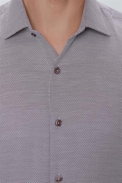 GK 672 Slim Fit Bordo Klasik Gömlek