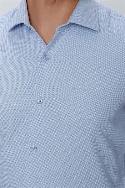GK 672 Slim Fit Mavi Klasik Gömlek