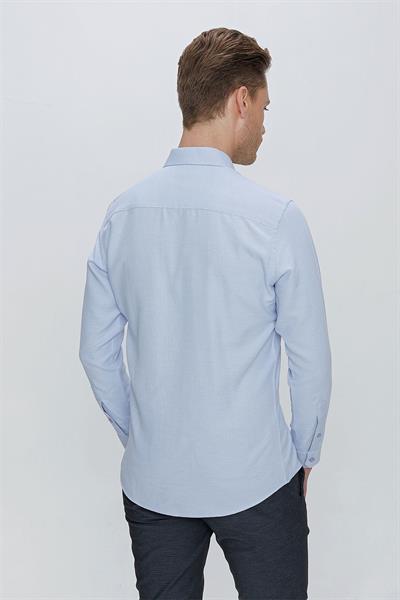 GK 672 Slim Fit Mavi Klasik Gömlek