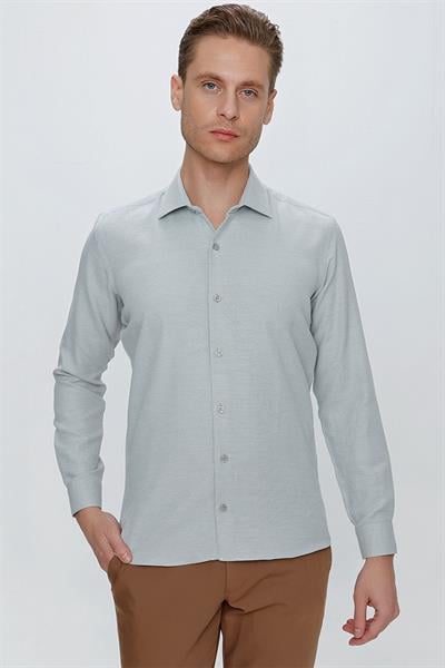 GK 672 Slim Fit Su Yeşili Klasik Gömlek