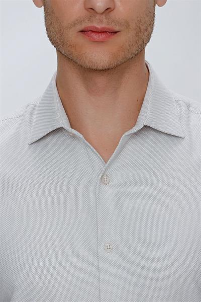 GK 672 Slim Fit Taş Klasik Gömlek