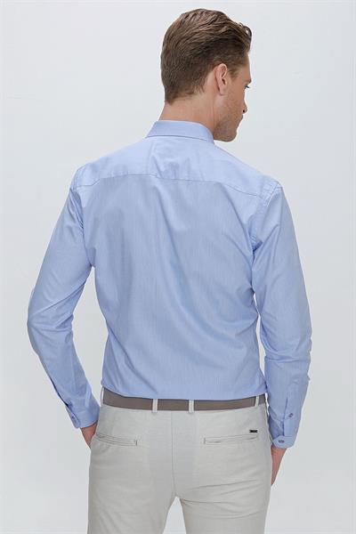 GK 675 Slim Fit Mavi Klasik Gömlek
