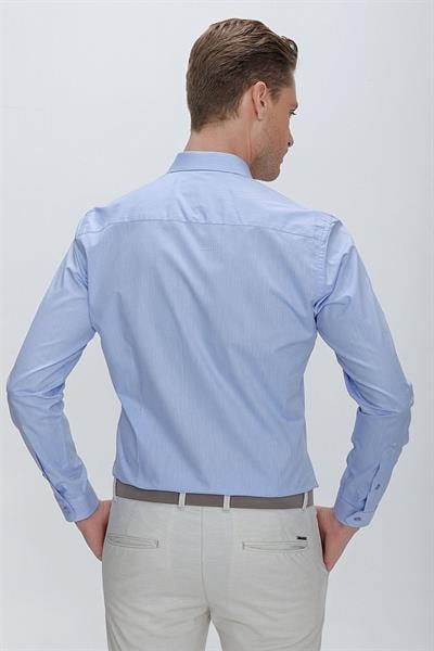 GK 675 Slim Fit Mavi Klasik Gömlek