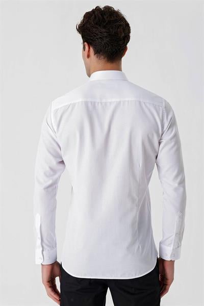 GK 677 Slim Fit Beyaz Altro Gömlek