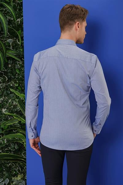 GK 680 Slim Fit Mavi Klasik Gömlek
