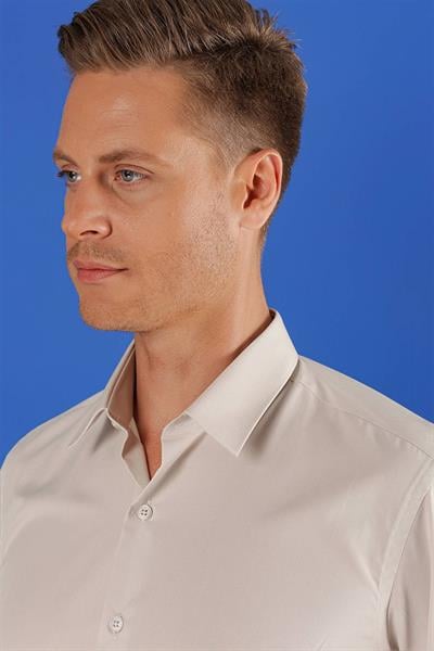 GK 683 Slim Fit Kum Beji Klasik Gömlek