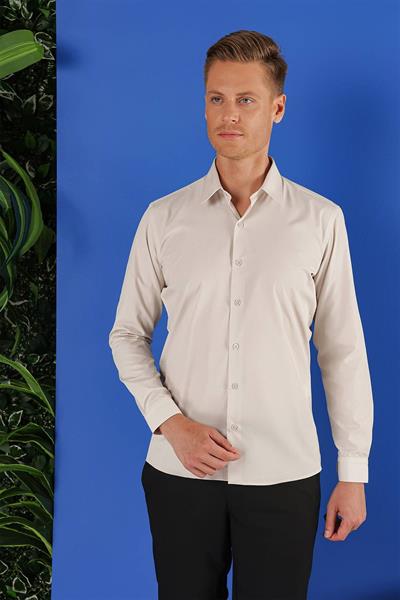 GK 683 Slim Fit Kum Beji Klasik Gömlek