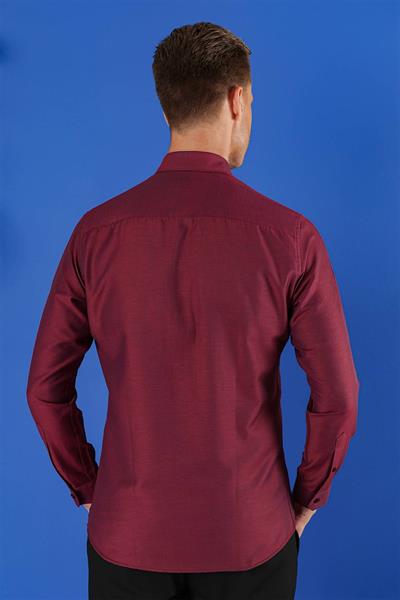 GK 685 Slim Fit Bordo Klasik Gömlek