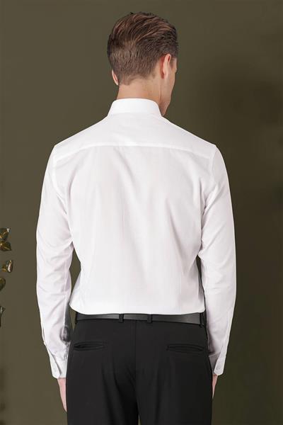 GK 707 Slim Fit Beyaz Klasik Gömlek