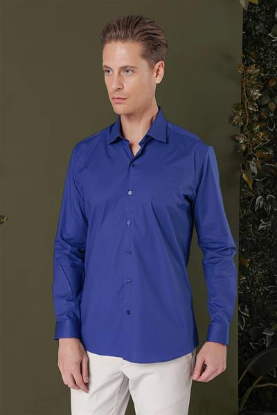 GK 709 Slim Fit Gece Mavisi Klasik Gömlek