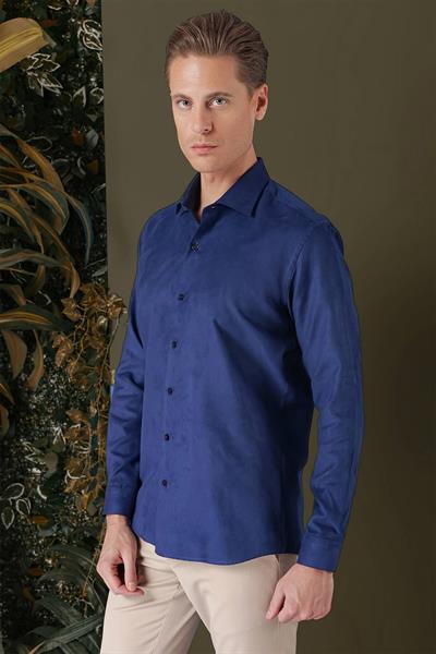 GK 709 Slim Fit Saks Klasik Gömlek