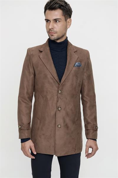 KA 069 Slim Fit Sütlü Kahve Spor Kaban