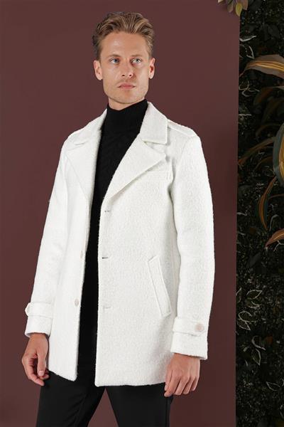 KA 078 Slim Fit Ekru Spor Kaban