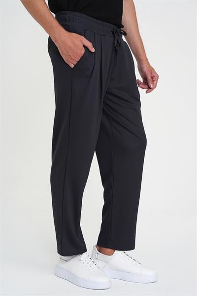 Oversize Bağcıklı ve Pileli Pamuk Antrasit Jogger Pantolon Atp 035 