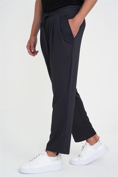Oversize Bağcıklı ve Pileli Pamuk Antrasit Jogger Pantolon Atp 035 