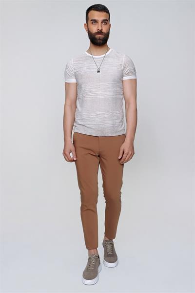 P 1071 Slim Fit Camel Spor Pantolon