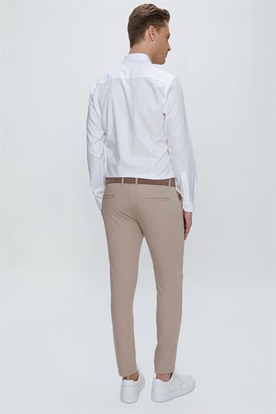 P 1077 Slim Fit Koyu Bej Spor Pantolon