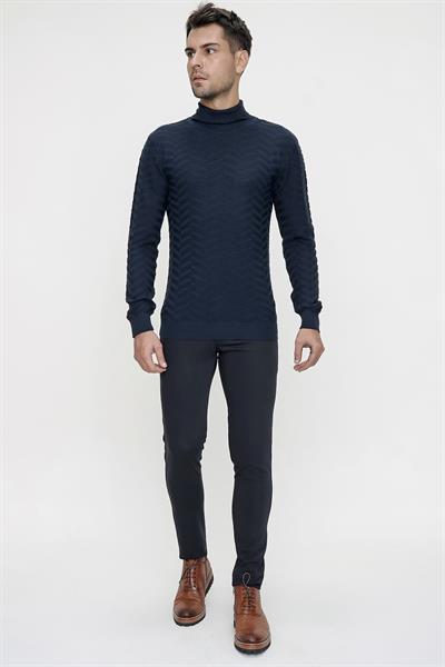 P 1084 Slim Fit Lacivert Spor Pantolon