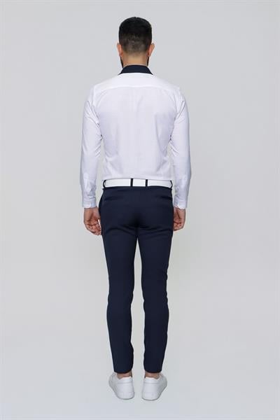 P 1088 Slim Fit Yan Cep Esnek Pamuklu Casuel Lacivert Pantolon