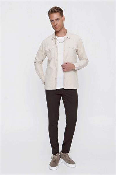 P 1100 Slim Fit Kahve Spor Pantolon