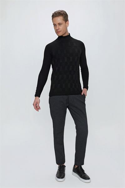 P 1106 Slim Fit Siyah Spor Pantolon