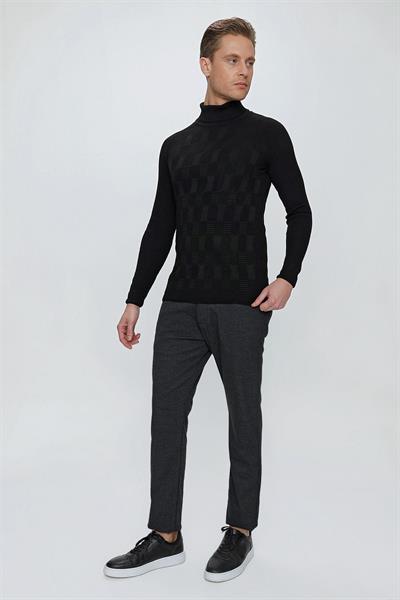 P 1106 Slim Fit Siyah Spor Pantolon