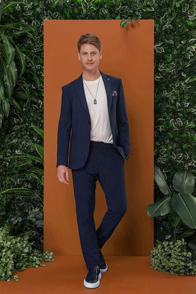P 1113 Slim Fit Lacivert Spor Pantolon