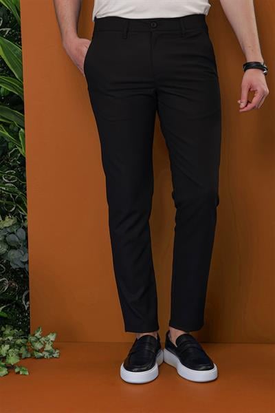 P 1114 Slim Fit Siyah Spor Pantolon