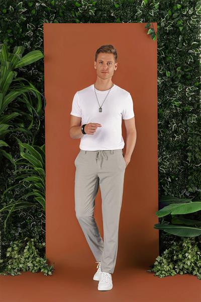 P 1117 Slim Fit Açık Gri Spor Pantolon