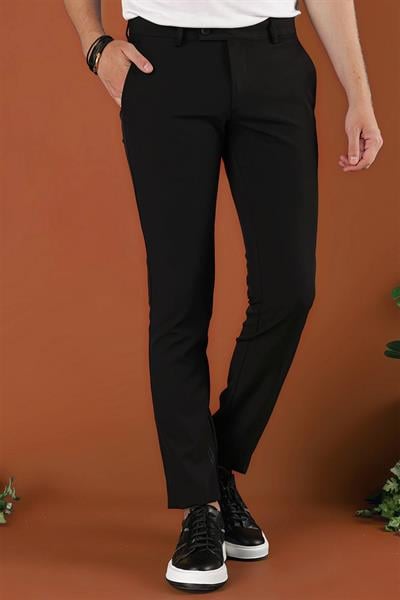 P 1123 Slim Fit Siyah Spor Pantolon