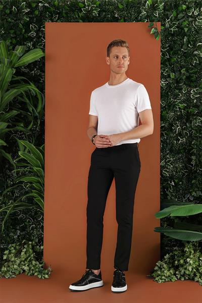 P 1123 Slim Fit Siyah Spor Pantolon